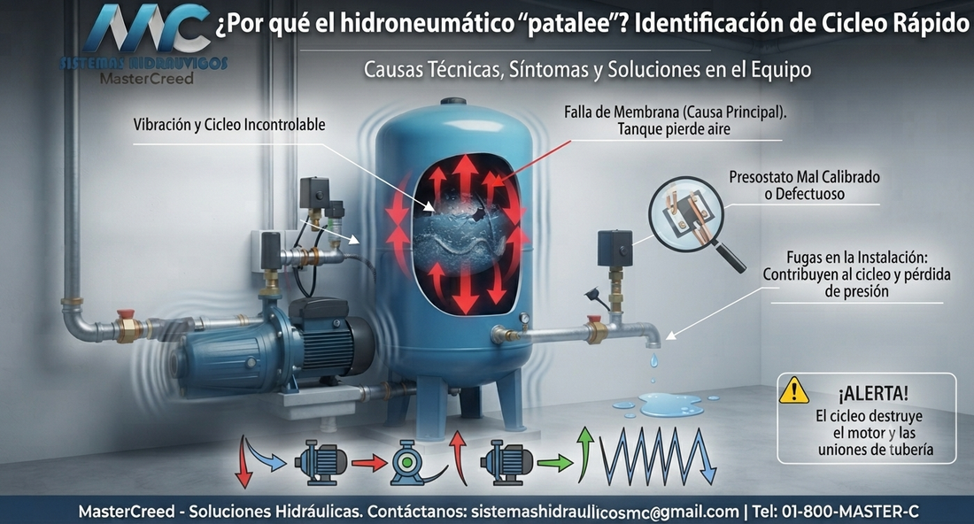 ¿Por qué mi hidroneumático patalea o funciona de forma intermitente?