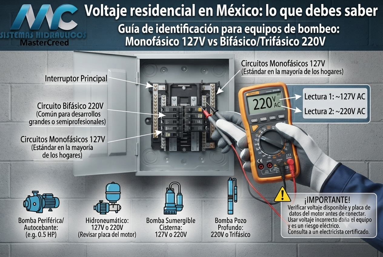 ¿Qué voltaje necesita tu equipo de bombeo en casa? Guía para México