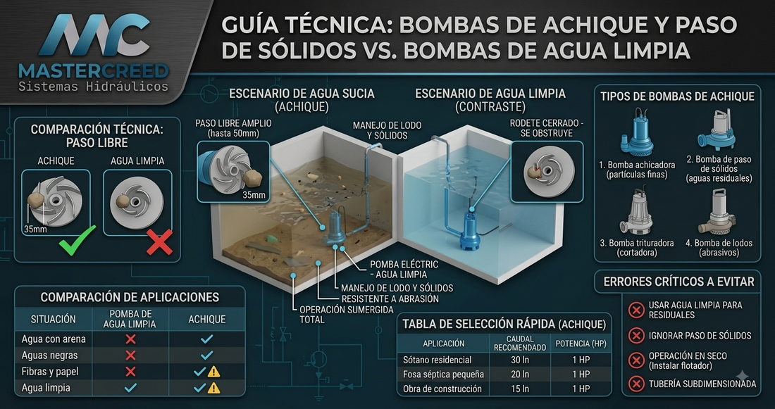 ¿Por qué utilizar una bomba de achique o paso de sólidos sumergible eléctrica?