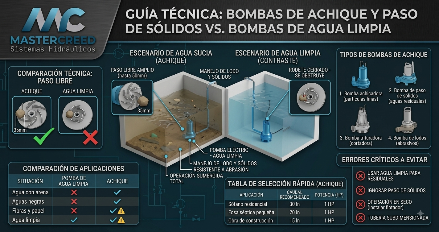 ¿Por qué utilizar una bomba de achique o paso de sólidos sumergible eléctrica?