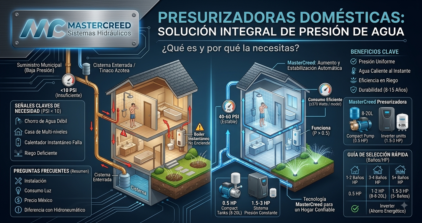 ¿Cuándo colocar una presurizadora para una casa completa? Guía experta