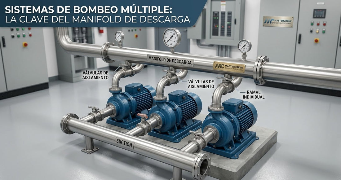 ¿Cuándo se necesita un manifold de descarga en sistemas con más de 2 bombas?